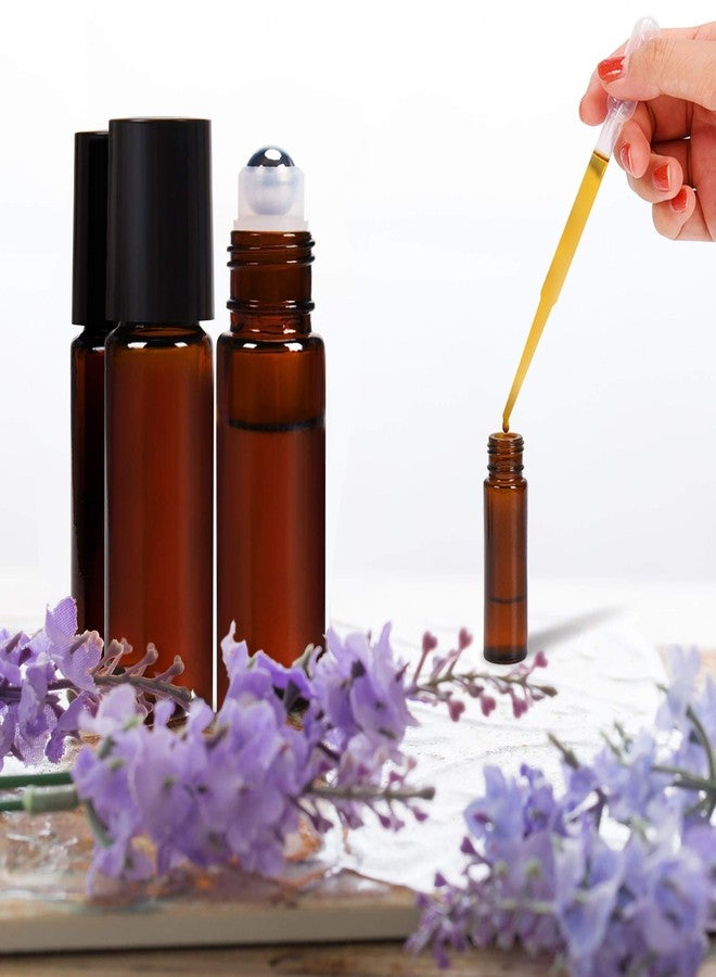 ULG Roll on Bottles 10ml Amber Glass Empty Bottles 8 Piece with Stainless Steel Roller Ball 2 Extra Balls 8 Piece Waterproof Labels 1 Opener and 3ml Dropper for Essential Oils - Image 3